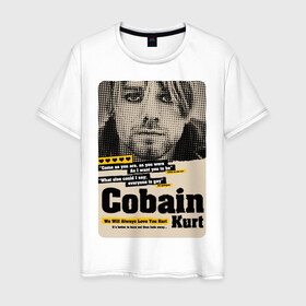 Мужская футболка хлопок с принтом Kurt Cobain paper cuts в Курске, 100% хлопок | прямой крой, круглый вырез горловины, длина до линии бедер, слегка спущенное плечо. | cobain | grunge | kurt | kurt cobain | nirvana | грандж | кобейн | курт | курт кобейн | нирвана | рок