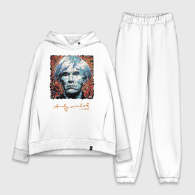 Женский костюм хлопок Oversize с принтом Andy Warhol в Курске,  |  | andy warhol | art | legend | pop art | portrait | signature | искусство | легенда | подпись | поп арт | портрет | энди уорхол