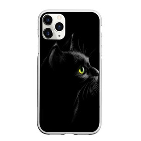 Чехол для iPhone 11 Pro Max матовый с принтом Черный кот в Курске, Силикон |  | взгляд | глаза | киса | киска | кот | котик | котяра | профиль | пушистый | усы