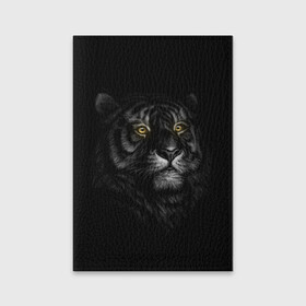 Обложка для паспорта матовая кожа с принтом Тигр в Курске, натуральная матовая кожа | размер 19,3 х 13,7 см; прозрачные пластиковые крепления | взгляд | глаза | киса | киска | кот | котик | котяра | профиль | пушистый | тигр | усы