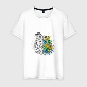 Мужская футболка хлопок с принтом Синк Эбаут Ит в Курске, 100% хлопок | прямой крой, круглый вырез горловины, длина до линии бедер, слегка спущенное плечо. | алгебра | арт | геометрия | краски | математика | мем | мозги | прикол. | учителю