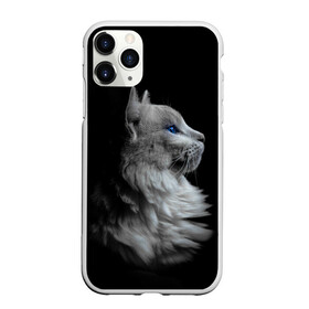 Чехол для iPhone 11 Pro матовый с принтом Голубоглазый гот в Курске, Силикон |  | белоснежный | взгляд | глаза | голубоглазый | киса | киска | кот | котик | котяра | профиль | пушистый | усы