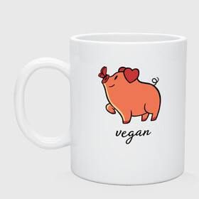 Кружка керамическая с принтом Pig Vegan в Курске, керамика | объем — 330 мл, диаметр — 80 мм. Принт наносится на бока кружки, можно сделать два разных изображения | Тематика изображения на принте: green | greenpaece | nature | sport | vegan | yoga | веган | вегетарианец | гринпис | еда | животные | жизнь | здоровье | зеленый | йога | мир | овощи | пища | планета | природа | растение | свинья | спорт | тело | фрукты