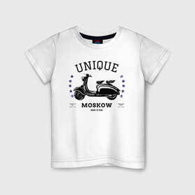 Детская футболка хлопок с принтом unique в Курске, 100% хлопок | круглый вырез горловины, полуприлегающий силуэт, длина до линии бедер | bike | fast | moskow | motor | motorbike | racer | retro | rider | rock | vintage