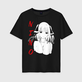 Женская футболка хлопок Oversize с принтом NINO SF в Курске, 100% хлопок | свободный крой, круглый ворот, спущенный рукав, длина до линии бедер
 | бело красный | глаза | лицо | нино | смотрит