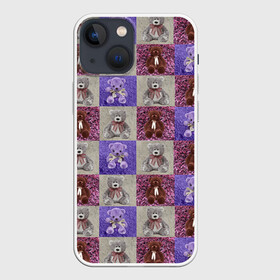 Чехол для iPhone 13 mini с принтом Медведи на ковре в Курске,  |  | Тематика изображения на принте: игрушки | ковёр | медведи | медвежата | мех | плюш