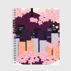 Тетрадь с принтом Seoul Tower With Woodblock в Курске, 100% бумага | 48 листов, плотность листов — 60 г/м2, плотность картонной обложки — 250 г/м2. Листы скреплены сбоку удобной пружинной спиралью. Уголки страниц и обложки скругленные. Цвет линий — светло-серый
 | Тематика изображения на принте: 3racha | bts | bts idol | drake | exid hot pink | ikon | kpop | seoul tower with woodblock style cherry blossoms south korea | sleepy baby wolf | stay gold | кейпоп | корейская музыка | корея | кпоп | поп