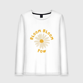 Женский лонгслив хлопок с принтом THE BOYZ Bloom Bloom Pow Cute  в Курске, 100% хлопок |  | Тематика изображения на принте: 3racha | bts | bts idol | drake | exid hot pink | ikon | kpop | sleepy baby wolf | stay gold | the boyz bloom bloom pow cute retro lyrics | кейпоп | корейская музыка | корея | кпоп | поп
