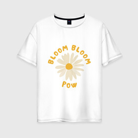 Женская футболка хлопок Oversize с принтом THE BOYZ Bloom Bloom Pow Cute  в Курске, 100% хлопок | свободный крой, круглый ворот, спущенный рукав, длина до линии бедер
 | 3racha | bts | bts idol | drake | exid hot pink | ikon | kpop | sleepy baby wolf | stay gold | the boyz bloom bloom pow cute retro lyrics | кейпоп | корейская музыка | корея | кпоп | поп
