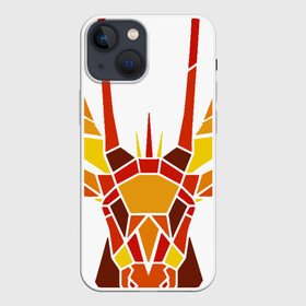 Чехол для iPhone 13 mini с принтом Полигональный тотем олень в Курске,  |  | animal | deer | totem | геометрия | животное | олень | полигоны | тотем