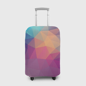 Чехол для чемодана 3D с принтом Цветные полигоны - Градиент в Курске, 86% полиэфир, 14% спандекс | двустороннее нанесение принта, прорези для ручек и колес | color | geometry | gradient | polygon | геометрия | градиент | полигон | цвет