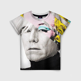 Детская футболка 3D с принтом Энди Уорхол | Andy Warhol в Курске, 100% гипоаллергенный полиэфир | прямой крой, круглый вырез горловины, длина до линии бедер, чуть спущенное плечо, ткань немного тянется | andy warhol | художник | энди уорхол