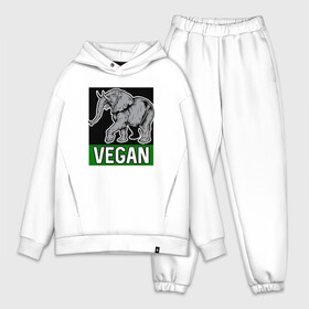 Мужской костюм хлопок OVERSIZE с принтом Vegan Elephant в Курске,  |  | elephant | green | greenpaece | nature | sport | vegan | yoga | веган | вегетарианец | гринпис | еда | животные | жизнь | здоровье | зеленый | йога | мир | овощи | пища | планета | природа | растение | слон | спорт | тело | фрукты