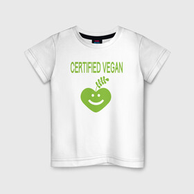 Детская футболка хлопок с принтом Проверенный веган в Курске, 100% хлопок | круглый вырез горловины, полуприлегающий силуэт, длина до линии бедер | green | greenpaece | nature | sport | vegan | yoga | веган | вегетарианец | гринпис | еда | животные | жизнь | здоровье | зеленый | йога | мир | овощи | пища | планета | природа | растение | спорт | тело | фрукты