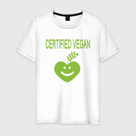 Мужская футболка хлопок с принтом Проверенный веган в Курске, 100% хлопок | прямой крой, круглый вырез горловины, длина до линии бедер, слегка спущенное плечо. | Тематика изображения на принте: green | greenpaece | nature | sport | vegan | yoga | веган | вегетарианец | гринпис | еда | животные | жизнь | здоровье | зеленый | йога | мир | овощи | пища | планета | природа | растение | спорт | тело | фрукты
