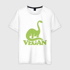Мужская футболка хлопок с принтом Dino Vegan в Курске, 100% хлопок | прямой крой, круглый вырез горловины, длина до линии бедер, слегка спущенное плечо. | green | greenpaece | nature | sport | vegan | yoga | веган | вегетарианец | гринпис | динозавр | еда | животные | жизнь | здоровье | зеленый | йога | мир | овощи | пища | планета | природа | растение | спорт | тело | фрукты