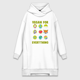 Платье-худи хлопок с принтом Vegan For Everything в Курске,  |  | Тематика изображения на принте: green | greenpaece | nature | sport | vegan | yoga | веган | вегетарианец | гринпис | еда | животные | жизнь | здоровье | зеленый | йога | мир | овощи | пища | планета | природа | растение | спорт | тело | фрукты