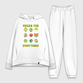 Женский костюм хлопок Oversize с принтом Vegan For Everything в Курске,  |  | green | greenpaece | nature | sport | vegan | yoga | веган | вегетарианец | гринпис | еда | животные | жизнь | здоровье | зеленый | йога | мир | овощи | пища | планета | природа | растение | спорт | тело | фрукты