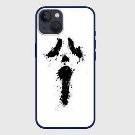 Чехол для iPhone 13 с принтом Крик   Ghost Face в Курске,  |  | Тематика изображения на принте: chill kill | dbd | ghost face | horror | scary movie | scream | scream mask | wasup | wazap | wazup | whats up | вазап | васап | краска | крик | маска крика | очень страшное кино | призрачное лицо | пятна | страшное кино | телефон | триллер | ужа