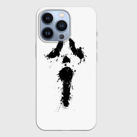 Чехол для iPhone 13 Pro с принтом Крик   Ghost Face в Курске,  |  | chill kill | dbd | ghost face | horror | scary movie | scream | scream mask | wasup | wazap | wazup | whats up | вазап | васап | краска | крик | маска крика | очень страшное кино | призрачное лицо | пятна | страшное кино | телефон | триллер | ужа