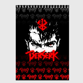 Скетчбук с принтом BERSERK (ЛОГО) в Курске, 100% бумага
 | 48 листов, плотность листов — 100 г/м2, плотность картонной обложки — 250 г/м2. Листы скреплены сверху удобной пружинной спиралью | Тематика изображения на принте: anime | berserk | manga | аниме | берсерк | гатс | манга | череп