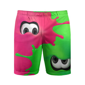 Мужские шорты спортивные с принтом Splatoon в Курске,  |  | capcom | colorful | gamers | games | nintendo | switch