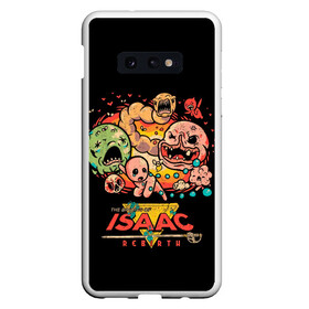 Чехол для Samsung S10E с принтом Isaac Rebirth в Курске, Силикон | Область печати: задняя сторона чехла, без боковых панелей | binding | game | games | hell | isaac | the binding of isaac | ад | жертвоприношение исаака | игра | игры | исаак