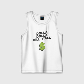 Детская майка хлопок с принтом Dolla Bill Yall в Курске,  |  | Тематика изображения на принте: black | cream | gza | hip hop | method man | music | new york | odb | old school | rap | rza | wu tang | wu tang clan | аудио | винил | ву тэнг | граффити | диджей | кассета | микрофон | музыка | нью йорк | пластинка | рэп | рэпер | хип хоп