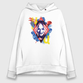 Женское худи Oversize хлопок с принтом Harley Quinn в Курске, френч-терри — 70% хлопок, 30% полиэстер. Мягкий теплый начес внутри —100% хлопок | боковые карманы, эластичные манжеты и нижняя кромка, капюшон на магнитной кнопке | dc | harley quinn | squad | suicide squad | vdkarsvet | миссия навылет | отряд | харли квинн