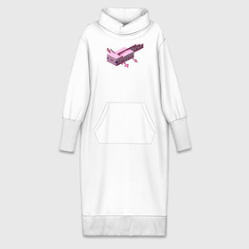 Платье удлиненное хлопок с принтом Аксолотль | Axolotl в Курске,  |  | minecraft | аксолотль | морское животное | розовый | рыба