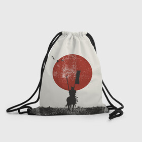 Рюкзак-мешок 3D с принтом Самурай на коне в Курске, 100% полиэстер | плотность ткани — 200 г/м2, размер — 35 х 45 см; лямки — толстые шнурки, застежка на шнуровке, без карманов и подкладки | samurai | буси | воин | конь | самурай | философия | япония