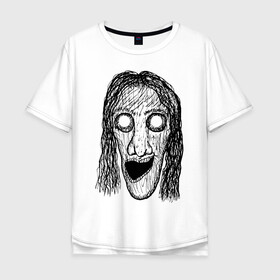 Мужская футболка хлопок Oversize с принтом Растрепанное лицо в Курске, 100% хлопок | свободный крой, круглый ворот, “спинка” длиннее передней части | dead | ghost | halloween | horror | suspense | vampire | witch | zombie