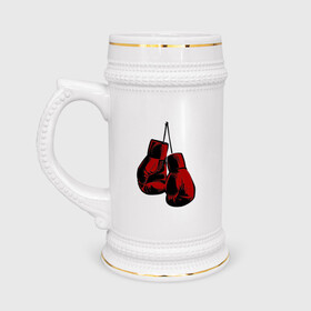 Кружка пивная с принтом Боксерские перчатки в Курске,  керамика (Материал выдерживает высокую температуру, стоит избегать резкого перепада температур) |  объем 630 мл | boxing | gloves | боевые искусства | бокс | день бокса | спорт
