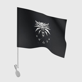Флаг для автомобиля с принтом THE WITCHER СЕРЫЙ ЛОГОТИП в Курске, 100% полиэстер | Размер: 30*21 см | the witcher | ведьмак | зе витчер | игра | компьютерная игра | лого | логотип