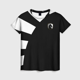 Женская футболка 3D с принтом Team Liquid Black (Jersey pro 2022/23) в Курске, 100% полиэфир ( синтетическое хлопкоподобное полотно) | прямой крой, круглый вырез горловины, длина до линии бедер | 0x000000123 | csgo | dota | jersey | liquid | джерси | жидкие | ксго