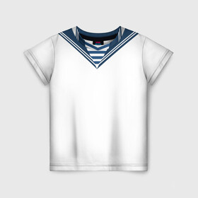 Детская футболка 3D с принтом Матроска парадная ВМФ в Курске, 100% гипоаллергенный полиэфир | прямой крой, круглый вырез горловины, длина до линии бедер, чуть спущенное плечо, ткань немного тянется | вмф | военная форма | день флота | матроска