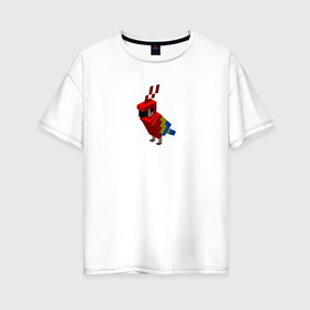 Женская футболка хлопок Oversize с принтом Попугай | Parrot в Курске, 100% хлопок | свободный крой, круглый ворот, спущенный рукав, длина до линии бедер
 | minecraft | красный | крылатая | попугай | птица