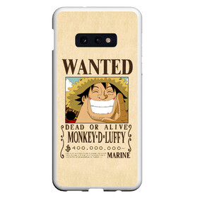 Чехол для Samsung S10E с принтом WANTED Monkey D. Luffy в Курске, Силикон | Область печати: задняя сторона чехла, без боковых панелей | anime | manga | monkey d. luffy | one piece | аниме | большой куш | ван пис | вон пис | гол д. роджер | кайдо | король пиратов | луфи | луффи | манга | манки д. луффи | нами | нико робин | пират | портгас д. эйс | ророноа зоро