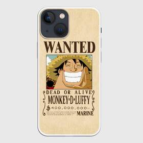 Чехол для iPhone 13 mini с принтом WANTED Monkey D. Luffy в Курске,  |  | anime | manga | monkey d. luffy | one piece | аниме | большой куш | ван пис | вон пис | гол д. роджер | кайдо | король пиратов | луфи | луффи | манга | манки д. луффи | нами | нико робин | пират | портгас д. эйс | ророноа зоро