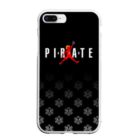 Чехол для iPhone 7Plus/8 Plus матовый с принтом PIRATE AIR One Piece в Курске, Силикон | Область печати: задняя сторона чехла, без боковых панелей | Тематика изображения на принте: anime | manga | monkey d. luffy | one piece | аниме | баскетбол | баскетболист | большой куш | ван пис | вон пис | джордан | капитан | король пиратов | лого | логотип | луси | луфи | луффи | манга | манки д. луффи | мугивара