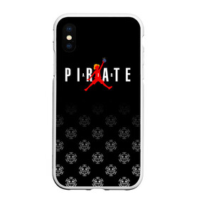 Чехол для iPhone XS Max матовый с принтом PIRATE AIR One Piece в Курске, Силикон | Область печати: задняя сторона чехла, без боковых панелей | Тематика изображения на принте: anime | manga | monkey d. luffy | one piece | аниме | баскетбол | баскетболист | большой куш | ван пис | вон пис | джордан | капитан | король пиратов | лого | логотип | луси | луфи | луффи | манга | манки д. луффи | мугивара