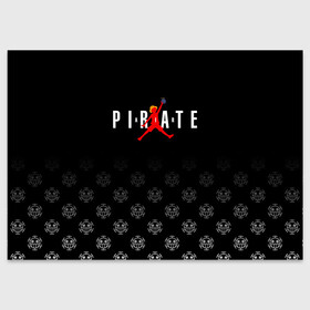 Поздравительная открытка с принтом PIRATE AIR One Piece в Курске, 100% бумага | плотность бумаги 280 г/м2, матовая, на обратной стороне линовка и место для марки
 | anime | manga | monkey d. luffy | one piece | аниме | баскетбол | баскетболист | большой куш | ван пис | вон пис | джордан | капитан | король пиратов | лого | логотип | луси | луфи | луффи | манга | манки д. луффи | мугивара