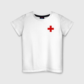 Детская футболка хлопок с принтом Hospital (Classic) в Курске, 100% хлопок | круглый вырез горловины, полуприлегающий силуэт, длина до линии бедер | Тематика изображения на принте: hospital | больница | врач | госпиталь | доктор | крест | медицина