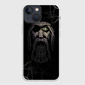 Чехол для iPhone 13 mini с принтом Odin в Курске,  |  | odin | odinn | see you in valhalla | бог один | вальхала | вальхалла | викинг | викинги | всеотец | до встречи в вальхалле | кельт | кельтский узор | лик | лицо одина | один | перун | символ | символ викингов