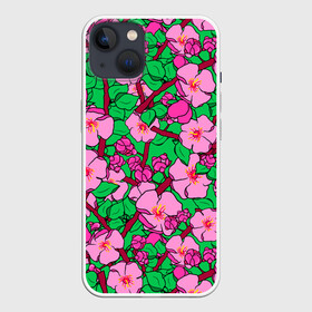 Чехол для iPhone 13 с принтом Цветы Сакуры, Sakura в Курске,  |  | cherry | flowers | japan | pink | sakura | summer | азия | бутоны | вишня | девушкам | деревья | лепестки | лето | листья | нарисованные цветы | природа | розовые цветы | сад | сакура | сакура вишня | сакура цветок