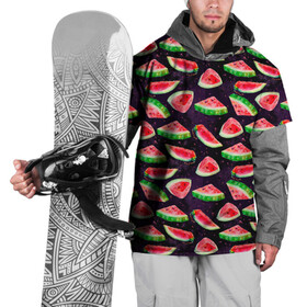 Накидка на куртку 3D с принтом Арбузное лето в Курске, 100% полиэстер |  | абстракция | арбуз | арбузы | дольки | летняя | лето | паттерн | текстуры | узоры