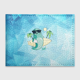 Обложка для студенческого билета с принтом Surf в Курске, натуральная кожа | Размер: 11*8 см; Печать на всей внешней стороне | Тематика изображения на принте: арт | графика | животные | лето | морской котик | пальмы | сёрфинг