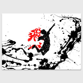 Поздравительная открытка с принтом Волейбол!! в Курске, 100% бумага | плотность бумаги 280 г/м2, матовая, на обратной стороне линовка и место для марки
 | Тематика изображения на принте: anime | haikyu | manga | аниме | волейбол | манга | хината | шоё хината