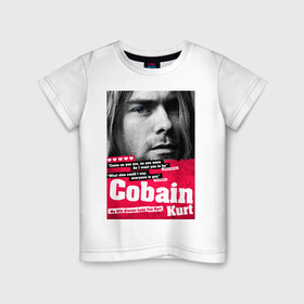 Детская футболка хлопок с принтом In memory of Kurt Cobain в Курске, 100% хлопок | круглый вырез горловины, полуприлегающий силуэт, длина до линии бедер | Тематика изображения на принте: cobain | grunge | kurt | kurt cobain | nirvana | грандж | кобейн | курт | курт кобейн | нирвана | рок