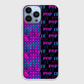 Чехол для iPhone 13 Pro Max с принтом POP it NEON в Курске,  |  | Тематика изображения на принте: neon | pop it | антистресс | игрушка | неон | поп ит | пузырчатая плёнка | пупырка